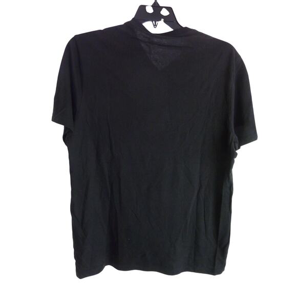 NWT Everlane Uniform Essential Organic Cotton V Neck Short Sleeve Black Shirt L - Picture 3 of 4